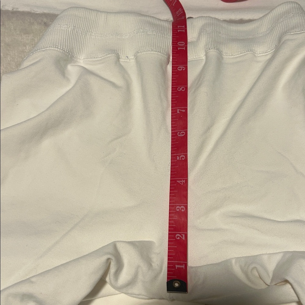White WIDE LEG Joggers with Gold Accents- M - Picture 7 of 9